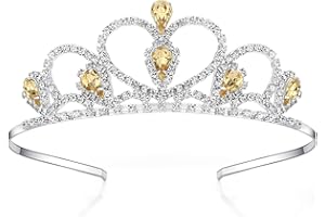 Lovelyshop Tiara/corona de diamantes de imitación de plata de gemas coloridas para la niña en la fiesta de la princesa del cumpleaños de Halloween