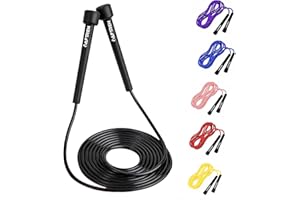 Corde à sauter réglable Corde de vitesse Corde Crossfit pour l'exercice d'entraînement de boxe Fitness pour hommes et femmes enfants Jeu Scolaire activité de Plein air 9ft