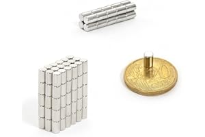 OBLIQUE UNIQUE Oblique-Unique Neodym Lot de 10 mini aimants ultra puissants 4 x 6 mm