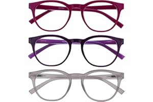 OPULIZE Blu Gafas con Bloqueo de Luz Azul Montura Redonda Bisagras de Muelle Mejoran el Sueño Ordenador Gaming Antirreflejante Hombre Mujer B5