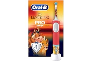 Oral-B Brosse A Dents Electrique Pro Kids Le Roi Lion Disney Pour Une Routine Dentaire Des Enfants De 3 Ans Et Plus, Brossette De Rechange Oral B Avec Tête Ronde Pour Un Brossage Doux