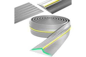 WTRARMRZ Uniwersalna uszczelka progowa do drzwi garażowych, odporna na warunki atmosferyczne, do samodzielnego wykonania, 3 metry, szara