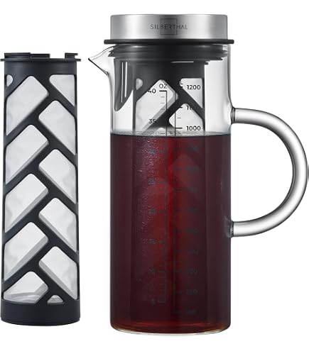 Brocca In Vetro Borosilicato Da 3 Litri – Resistente Al Calore, Con Coperchio Ermetico E Filtro, Per Bevande Calde E Fredde