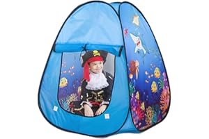 FUNNYHOMESTYLE Pop Up Ocean Play Tent for Kids, 1 2 3 4 5 6 Year Old Birthday Gift, Foldable Baby Ball Pit with Carry Bag, Indoor & Outdoor Playhouse Toys for Toddlers Boy Girls (Ocean)