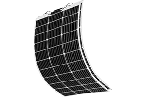 YINGGUANG 200w Panel Solar Flexible 2 * 100W 12V Módulo Solar Fotovoltaico Monocristalino Ultra Ligero Impermeable Cargador Solar para Autocaravana, Techo, Caravana, Barco y Superficies Desparejas(2 * 100W)