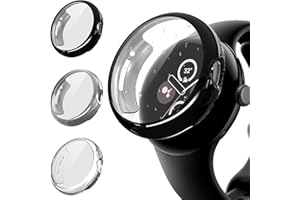 Diruite 3-Stück Hülle für Google Pixel Watch 2/Pixel Watch Schutzhülle,Soft TPU Slim Stoßfestes Plattierte Displayschutz für Google Pixel Watch 2/Pixel Watch Rahmen Case [Fallfest]