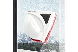 SAIKERMAN Double-Sided Magnetic Window Cleaner for Double Glazed Windows, Upgraded Strong Magnets, Safe Anti-Drop Design, Scratch-Resistant with Built-In Water Storage
