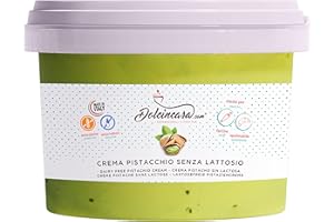 DOLCINCASA.COM Crema de Pistacho Sabor Natural Pasta para untar lista para usar Sabrosa Pasta suave y versátil para el hogar o el trabajo Envase de 500 g sin lactosa y sin gluten