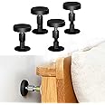 Krisler Bed Frame Anti-Shake Fixer, Headboard Stoppers, Adjustable Threaded Bedside Anti Shake Tool for Beds Cabinets Sofas, 4PCs, 30-68mm (Black)