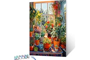 Walarky Sunshine Plants a Beautiful Day Paint by Number for Adults Ordinary Life DIY Gift Oil Painting Kits on Canvas with Brushes Pigment Colorful Picture for Home Wall Decor 16x20inch (Frameless)