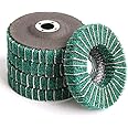 FPPO 5Pcs 4.5" x 7/8" Nylon Fiber Flap Disc Polishing Grinding Wheel,Scouring pad Buffing Wheel for Angle Grinder, Polishing Tools (Grit 120)