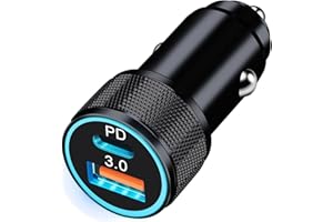 ‎LUOSIKE LUOSIKE Ładowarka Samochodowa 38W, 12-24V 2-Port Adapter, Gniazdo USB C z Zapalniczką Samochodową z PD/QC, Kompatybilny z iPhone 15/14/13/12/Pro/Max/Plus/mini/SE, Samsung S24/S23/S22, Xiaomi, Google 8