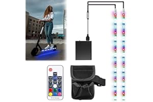 GBKDQQ Listwa świetlna do hulajnogi elektrycznej, RGB, listwa świetlna z pilotem zdalnego sterowania, wodoszczelna taśma LED do deskorolek, skutera, na imprezę i do dekoracji Xiaomi-m365