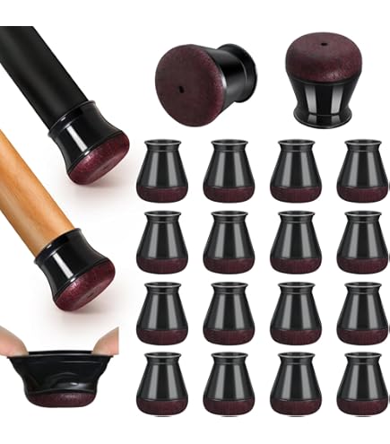 24-Pack Chair Leg Floor Protectors - Silicone Cups For Hardwood Floors & Carpets, Transparent Brown