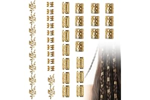 SNKAOYT 40 Pezzi Gioielli Dreadlocks Trecce Clip, Dreadlock Perline Clip a Spirale, Dioielli per Capelli Dorati, Gioielli Dreadlocks da Donna, Capelli Treccia, Accessori Decorazione per Uomini e Donne Oro