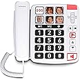 SWISSVOICE Xtra 1110 - Big Button Phone for Elderly - Phones for Hard of Hearing - Dementia Aid Big Number Telephone - Elderly People Gifts - Hearing Aid Compatible Phones - Elderly Phone Amplified