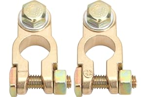 Anruyi 2 PCS M8 Car Battery Terminals - Quick Release Round Post Clamp Connectors