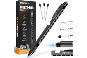 YOFIG Gifts for Men, Stocking Fillers, 9 in 1 Multi Tool Pen Gadgets for Men, Mens Gifts for Christmas, Secret Santa Gifts for Mens, Christmas Gifts for Him, Birthday Gifts for Him