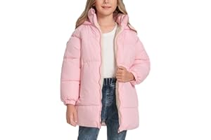SEAUR Manteaux Long Fille Parka Doublée avec Capuche Chaud Veste D'hiver Enfant 5-12 ans