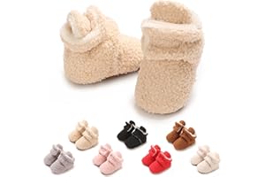 YloveM Buty chłopięce dla dziewczynek zimowe pierwsze kroki do butów z miękką podeszwą antypoślizgowe buty dla noworodków grube ciepłe buty śniegowe dziecięce
