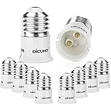 DiCUNO E27 to B22 Socket Converter Screw to Bayonet Socket Adapter ES to BC Lamp Base Adapter for LED Bulbs and Incandescent 