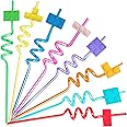 24 Pcs Building Blocks Party Favors Drinking Straws, 8 Colors Reusable Straws for Kids Adults Birthday Party Decoration Supplies with 2 Pcs Straws Cleaning Brush