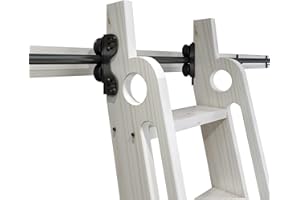 DIYHD 39-3/4 pulgadas Stand Up Black Rolling Library Hardware, rodillo deslizante tensor (sin escalera)