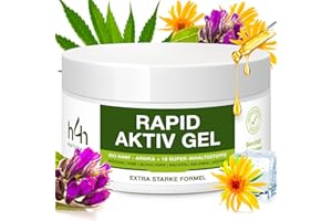 ‎HEMP HELP HEMP COSMETIC H4H® Extra Stark Bio Hanf Muskel- & Gelenkgel – Mit 16 Super-Inhaltsstoffen wie Arnika, Menthol & Boswellia – Kühlende Pflege für Rücken, Nacken, Knie & Schultern