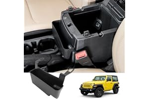 BIXUAN Compatibile con Jeep Wrangler JL 2018-2024 Console Centrale Contenitore Gladiator JT 2020-2023 2024 Tappetino antiscivolo vano portaoggetti accessori braccioli, organizer vassoio bracciolo