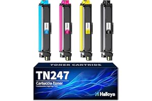 HALLOYA TN247 TN243 Cartucho de Tóner Compatible para Brother TN-243CMYK para Toner DCP-L3550CDW Brother MFC-L3750CDW MFC-L3770CDW MFC-L3710CW HL-L3210CW HL-L3230CDW HL-L3270CDW TN243CMYK, Pack de 4