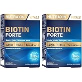 Nutraxin Biotin Forte &ndash; 5000 mcg Biotin, &Ccedil;inko, Bakır ve Selenyum İ&ccedil;eren Sa&ccedil;, Cilt ve Tırnak Destek Tableti &ndash; 60 Tablet &ndash; Veg