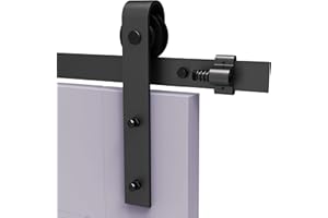 TSMST 9.6FT/292cm Quincaillerie Kit de Rail pour Porte Coulissante, Kit de Rail de Porte de Grange Robuste Adapté à une Porte en Bois Unique,forme de J