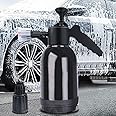 PINKE Snow Foam Pump Sprayer 2L Car Foam Sprayer Hand Pump Foam Sprayer Cannon Pressure Atomizer Pump Sprayer with 2 Types of Nozzle Pneumatic Foam Air Pressure Washer for Car Washing (Black)