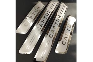 AMPTRV 4 pièces plinthes Auto pour CAPTUR 2014-2021,Protection de seuil de Porte extérieure de Voiture plaques de Coup de Pied