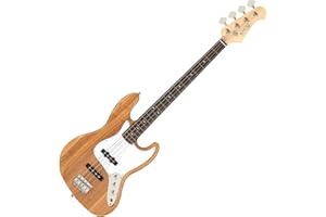 Rocktile Pro JB-30PR Ashwood E-Bass - Jazz-Style E-Bass - Corps : Frêne - Manche : Érable - Touche : Bois technique - 2 micros single-coil - 2 réglages volume / 1 réglage tonalité - Naturel