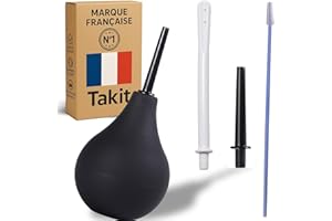 TAKIT Poire à Lavement Intime Avec Brosse De Nettoyage 225ml - Marque Française - 3 Canules