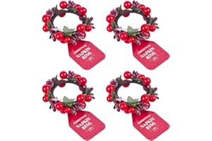 Harvey & Mason 4 Red Berry Napkin Rings Christmas Festive Table Decoration Serviette Buckle