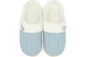 NineCiFun Women's Winter Slippers, Warm, Comfortable, Plush, Memory Foam, Non-Slip, Indoor House Shoes