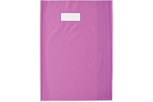 ELBA Lot de 5 Protège-cahiers Styl'SMS 24x32 cm pvc 120 avec Porte-étiquette Violet