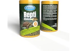AQUARIS Repti Sticks Herbi – Mangime naturale per tartarughe di terra e rettili erbivori. Cibo completo vegetale, ricco di fibre e vitamine – 1 L