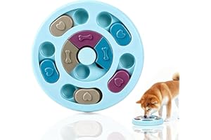 Euablfo Juguete Interactivo Perro,Juguete para Perros Inteligencia,Puzzle para Perros Dispensador de Comida,Puzzle Alimentador Lento para Cachorros Entrenamiento IQ y Estimulación Cerebral