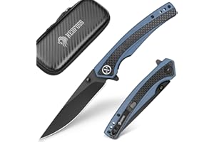 NedFoss DOLPHIN Klappmesser, Taschenmesser scharf, EDC Messer mit G10 & Kohlefaser Griff, Einhandmesser aus D2 Stahl,Outdoor messer mit Gürtelclip, Pocket Knife,Survival messer für Alltag und Outdoor