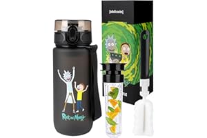 MOMO WAY Warner Bros Butelka Na Wodę Do Picia Na Drogę Tritan Bez BPA Do Sportu Idealna Na Prezent Z Tritanu Szczelna Na Napoje Rick & Morty 600ml