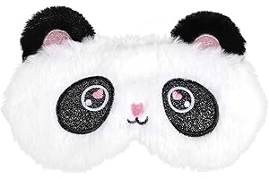 HEMIKS Masques de Nuit Enfant, 3D Masques de Sommeil en Peluche Cache Oeil pour Dormir Panda Mignon Drôle Bande Dessinée, Masque pour Dormir Mignon pour Enfant Adulte Dormir Sieste