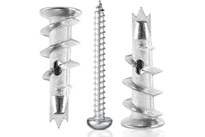 VNFSMY Rigipsdübel, 50 Stück Selbstbohrender Gipskartondübel, Metall mit Schrauben Dübel, Rigipsdübel Selbsterblockdauger Hohlraumdübel Schrauben Zur Befestigung In Beton, Stein, Ziegeln, Gipsbauplatten Uvm