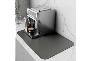 ZICRO Coffee Mat Non Slip Quick Drying Coffee Machine Mat with Rubber Backed,Coffee Machine Drying Mat,Absorbent Drying Mat for Coffee Machine and Kitchen Countertops (Dark Grey, 30x50cm)