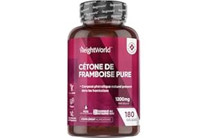 WEIGHTWORLD Cétone de Framboise Pure 1200mg - 180 Gélules Vegan pour 6 Mois - Cétones Exogènes avec Extrait de Framboise Pure, Régime Keto