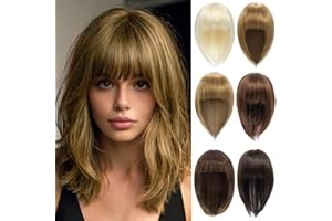 PARXITN Hair Topper für Frauen Synthetische Haareile 30cm Hair Toupet mit Pony gerade Wiglets Haareile für dünnes Haar Dunkelblonde mix Bleichblond