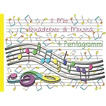 Quaderno Di Musica A Pentagramma - 100 Pagine, 13 Pentagrammi - Formato 21.59x27.94cm - Copertina Lucida - Regalo Per Musicisti - Foto 4