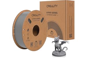 ‎CREALITY Oficjalny filament Creality Hyper ABS, szary, filament do drukarki 3D, ABS 1,75 mm do szybkiego drukowania, wygodny otwarty druk, wysoka odporność na uderzenia, szpula 1 kg pasuje do większości